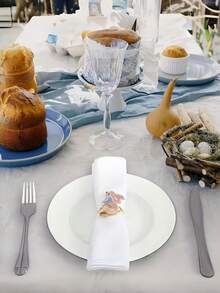 Bộ 18/12/6/3/1 chiếc vòng giữ khăn ăn hình thỏ Phục Sinh, giá đỡ khăn ăn ngày lễ, gang màu trơn, hoàn hảo cho các bữa tiệc Phục Sinh, sinh nhật, nhà nông thôn, đám cưới, nhà hàng, khách sạn, Ngày lễ tình nhân, tiệc chiêu đãi, trang trí bàn tiệc buffet, đồ dùng cho bữa tiệc Phục Sinh. - Nhiều màu - Xem 7