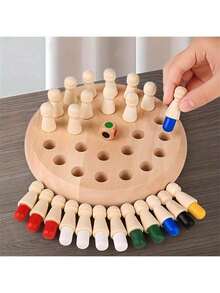 Wooden Memory Match Stick Board Game: A Puzzle Logic Game And Brain Teaser - The Perfect Combination Of Interaction And Fun! Suitable For Family Gatherings