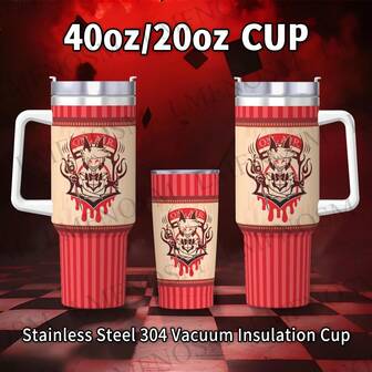 Anime Theme - 40oz/20oz Stainless Steel Insulated Tumbler - Coffee And Tea Travel Mug, Double Wall Vacuum Insulated, Perfect Sibling Gift For Summer And Winter Beverages, Cartoon Theme Gift | Playful Design | Leak-Proof Lid, Insulated Coffee Cup, Anime Fan Collectible, Great For School, Travel, Sports And Valentine's Day