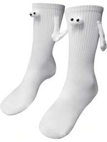 1 Pair Holiday Long Socks, Novelty Handgrip Cute Gift Socks, Valentine's Day Novelty Handgrip Socks, Family Matching Socks, Valentine's Day Couple Socks, Casual Home Party, Suitable For Adults, Students, Teenagers, Ideal Gift