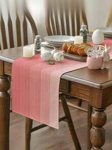 1pc Linen-Like Table Runner, Modern Living Room & Dining Table Mat, Washable, Suitable For Kitchen, Dining Table, Party, Wedding Decoration, Vintage Look, Applicable For Entryway, Family Gathering, Coffee Table, Living Room - Crimson - View 5