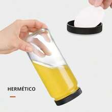 U Chef 8 Botellas de Vidrio Botellas Transparentes Botellas de Vidrio Con Tapa para Jugo con 2 Popotes y 2 Tapas Herméticas con Agujero Tarros de Viaje de 16 onzas Tarro Alto Reutilizables. - Transparente - Ver 7