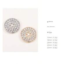 6 buah Kancing Kristal Empat Mata Desain Elegan dan Mewah, Cocok untuk Mantel Premium Wanita, Jaket Wol, Jas, Sweater, Kancing Logam, dan Kancing Dekoratif Pakaian. - Emas - View 8