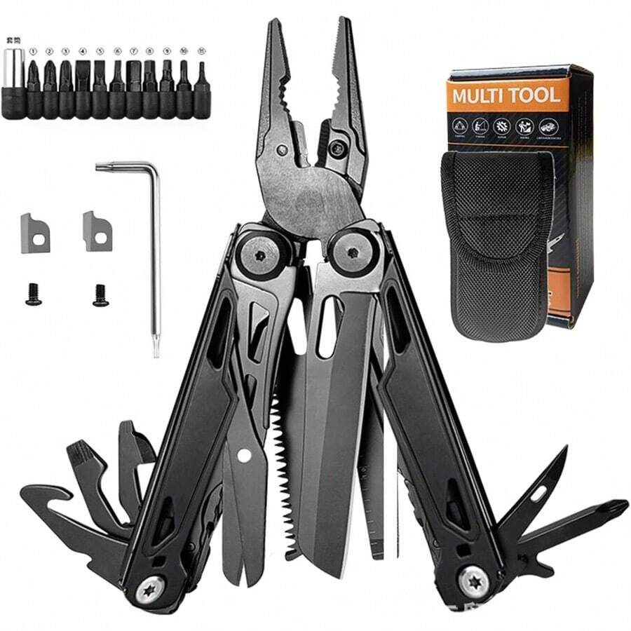 Pinzas Multiherramientas: Alicates Multiherramientas de Acero Inoxidable - Juego Cuchillos de Alicates 14 en 1, con Juego Mejorado de Tijeras y Destornilladores - inicial - Ver 1