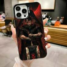 Funda de teléfono A-Anime  Guts para 17,16,15,14,13,12,11,Pro,Max,Plus, anti-caída, negra mate, parachoques duro - Z6 - Ver 5