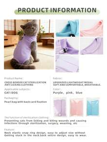 Cat Surgery Recovery Suit, Prevents Licking After Surgery, Breathable Soft Comfortable, Post-Operative Protective Clothing For Cats, Pink - Pink - View 4