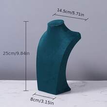 1pc Velvet Mannequin Necklace Display Stand, Jewelry Necklace Holder Rack For Counter, Showcase, Jewelry Organization - Multicolor - View 17