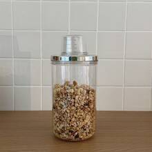 Transparent Sealed Jar With Measuring Cup, Kitchen Storage Container, Airtight Food Canister - Multicolor - View 12