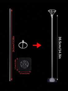 5/10Set Balloon Stand Kits Balloon Sticks With Self-Stick Base Desktop Balloon Stand For Wedding Birthday Christmas And Halloween Party Decoration