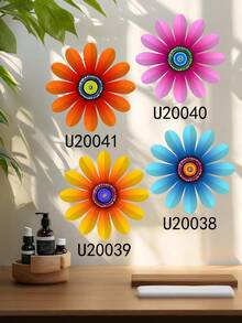 1PC (20-60cm), Colorful//Cross-Border Hot, Metal, Metal Flower Wall Decor, Artistic Floral Style, Detailed Multicolored Daisy-Like Flowers With Vibrant Centers, Hits For Nature & Home Decor Lovers, Floral Art Theme – Perfect For Halloween/Christmas/Children's Day, Home Parties/DIY Projects/Housewarmings, Living Room/Bedroom/Studio/Balcony, Spring/Summer, Decorative Hanging