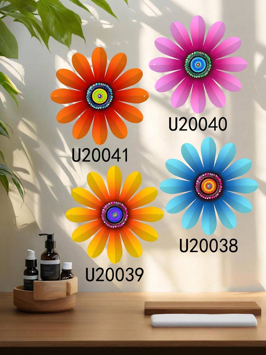 1PC (20-60cm), Colorful//Cross-Border Hot, Metal, Metal Flower Wall Decor, Artistic Floral Style, Detailed Multicolored Daisy-Like Flowers With Vibrant Centers, Hits For Nature & Home Decor Lovers, Floral Art Theme – Perfect For Halloween/Christmas/Children's Day, Home Parties/DIY Projects/Housewarmings, Living Room/Bedroom/Studio/Balcony, Spring/Summer, Decorative Hanging