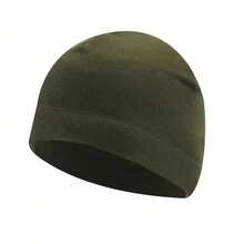 1pc Unisex Windproof Warm Solid Color Fleece Hat With Matching Gloves, Thickened Winter Earflap Hat, Great Gift - A - View 12
