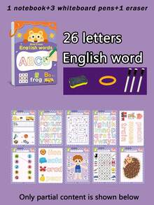 Conjunto de 8 cadernos de caligrafia Montessori reutilizáveis, impressos com tinta de soja, para crianças praticarem números, letras e desenhos. Ideais para a educação infantil, presentes para o Dia das Crianças e Natal. Cada caderno contém 32 páginas e é perfeito para a volta às aulas. - Multicolorido - Ver 21