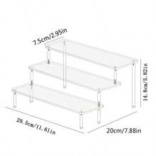 1pc Modern Acrylic Display Rack, Multi-Tier Stepped Display Shelf, Home Theme Transparent Tiered Storage Rack, Suitable For Perfume, Cosmetics, Collectibles, Applicable For Room Decor, Home Decor , Makeup Room Decor,Makeup Bag,Travel Essential - Clear - View 11
