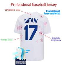 ST John's Shamrocks Men's # 17 White Baseball Jersey Cherry Blossom Version With Cherry Blossom Elastic Fabric - Delicate Embroidery Retro Sports Style ,Fashionable Casual Suitable For Baseball Match And Casual Themed Activities Baseball Shirt Gift For Christmas, New Year