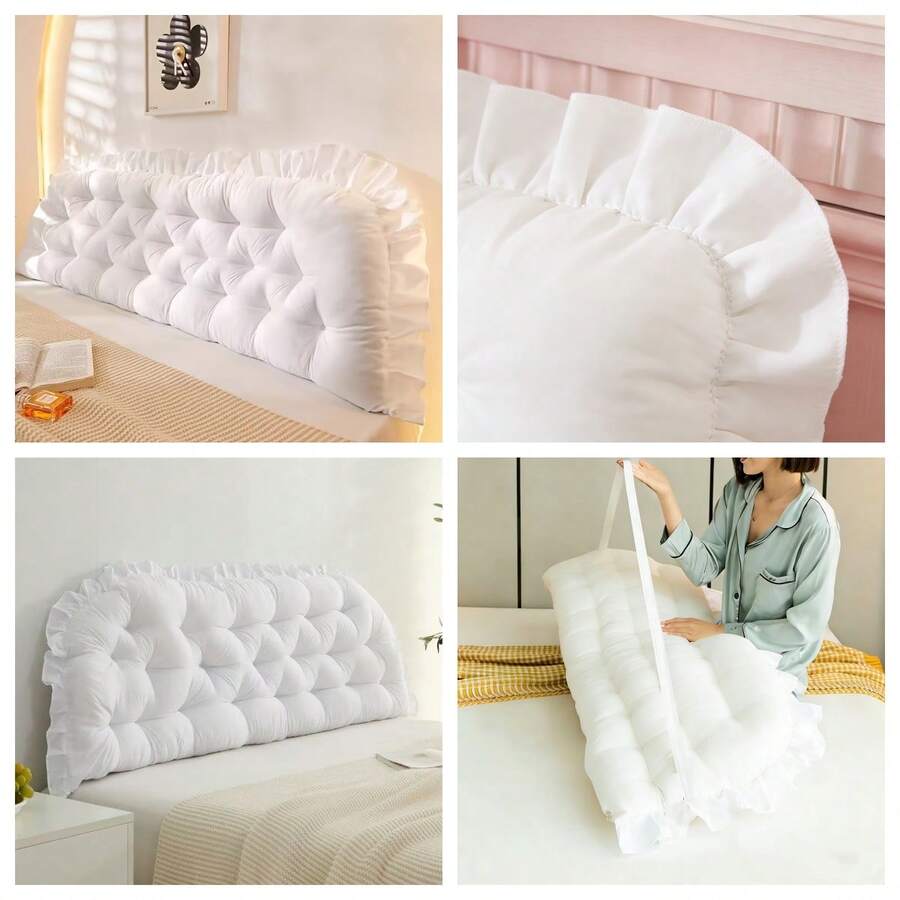 1pc Solid Color Minimalist European Style Large Backrest Pillow, Sofa Lumbar Support Cushion, Reading Pillow, Suitable For Bedroom, Living Room Home Decor, Warm Holiday Gift