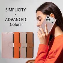 1个荔枝纹理翻盖保护卡套手机壳，防刮花，兼容苹果17 Pro Max/17 Pro/17/Air/16 Pro Max/16/15/14/13，A16系列 - 玫瑰金 - 查看 9