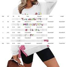 Sudaderas de Navidad para mujer, con estampado de luces de Navidad, aberturas laterales a, lazo de lentejuelas rosadas, cuello redondo, suter de da festivo - Azul claro + XL - Ver 4