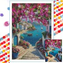 1 Set Kit de Pintura de Diamantes DIY, sin marco, hermoso paisaje, colores mixtos, tema de paisaje, todas las estaciones, adecuado para decoración del hogar, sala de estar, entrada, dormitorio y obra de arte encantadora - Multicolor - Ver 9