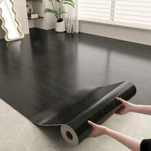 1 Roll, Black Wood Grain Peel And Stick Wallpaper, Waterproof, Oil-Resistant, Self-Adhesive, Removable PVC Wallpaper, Suitable For Kitchen, Bedroom, Living Room, Countertops, Furniture, Bathroom, Home Renovation - Black - View 2