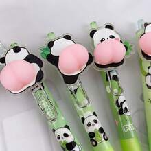 1支可爱熊猫屁股挤压减压圆珠笔，创意高品质学生按压式签名笔，送给亲朋好友的最佳礼物 - 彩色 - 查看 10