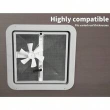 14x14 Inch Caravan Roof Vent RV Air Exhaust Camper Roof Hatch With 12V Fan 355x355mm Motorhome Air Ventilation With Black Cover And Stainless Steel Flyscreen Waterproof - Black - View 6