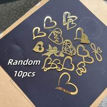 5-20 Heart-Shaped Cake Decorations - Elegant Golden Brown Hearts, Suitable For Weddings, Birthdays, Valentine's Day, Anniversaries, Party Cupcakes, Cakes - No Need For Electricity, Easy To Use - Perfect For Sweet Party Decorations, Celebration Embellishments, Decorative Highlights, High-Quality Edible Decorative Toppings, Preferred For Christmas, New Year, Valentine's Day, Party Event Planning