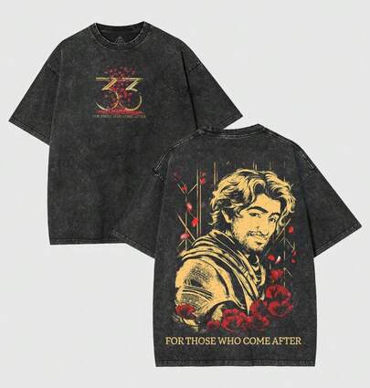 Camiseta de algodón pesado unisex Gustave Clair Obscur Expedition 33 Washed Tee, para aquellos que vienen después, camiseta de fantasía 2025, gran regalo para amantes de los juegos