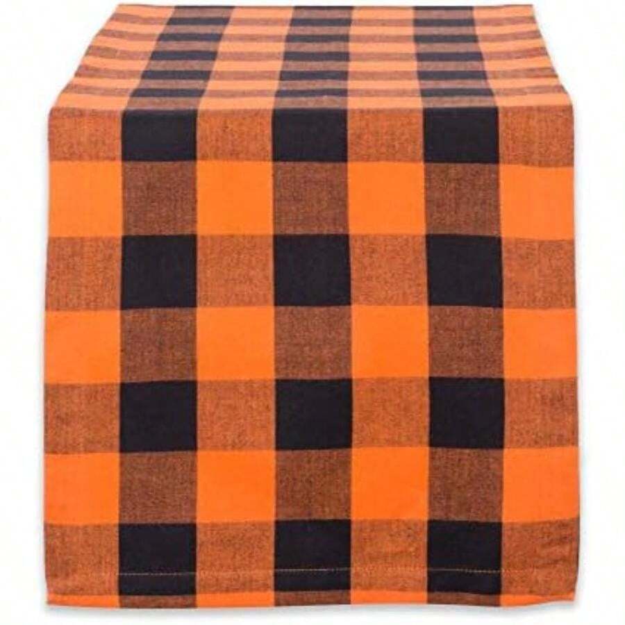 DII Mantel cuadrado de algodón, 1.32 x 1.32 m, , , Napkin, 1(Naranja y negro Moderno) - Multicolor - Ver 1