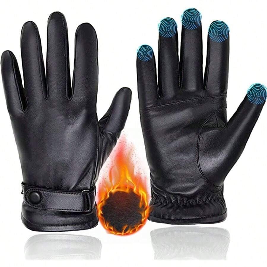 FANBOLD Guantes para , Guantes Invierno con Pantalla Tctil, Guantes Trmicos de Punto con Interior de Forro Polar, Guantes de Tejidos para Hombre y Mujer Antiderrapantes - inicial - Ver 1