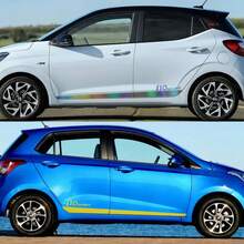 4pcs Car Side Body Line Stickers For I10 Tuning Accessories Sport Graphics Vinyl Film Decals - 烏亮 - 查看 4