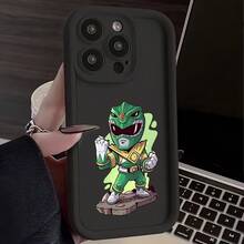Funda de Teléfono Verde de Dibujos Animados P-Power R-Rangers para iPhone 16 15 14 13 12 11 Pro Max Mini XR XS X 7 8 Plus, Cubierta Trasera de TPU Suave a Prueba de Golpes - Mezcla de colores - Ver 6