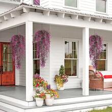 8pcs Artificial Hanging Plants Set, Including Fake Ivy, Eucalyptus And Other Plants, Suitable For Home, Bedroom, Wall, Wedding, Christmas Party, Office, Balcony, Outdoor Garden Decor - Multicolor - View 6