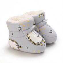 Infant Cartoon Snow Boots, Thick Warm Toddler Anti-Slip Shoes 0-6-12 Months, Infant Winter Shoes 0-1 Year Old - Grey - View 2