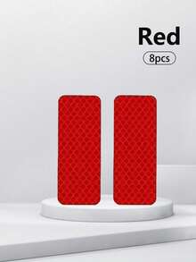 8片装汽车夜间安全警示防撞防水交通标志，多功能反光贴纸，通用型，适用于汽车、电动汽车、摩托车