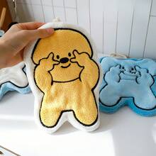Cute Biye Small Animal Hand Towel, Suitable Bathroom And Kitchen, Hangable Absorbent Towel, Available In 4 Colors - Chú chó con màu trắng - Xem 8