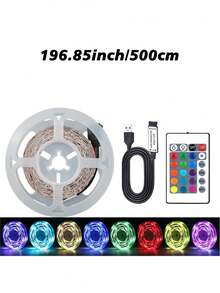 1PC Soft Light RGB LED Strip 24-Key Remote Dimmable Self-Adhesive Easy Install For TV PC Backlight - Multicolor - View 12