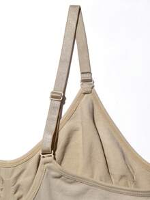 Shapewear Slip Dress, Seamless V-Neck Design, Adjustable Straps, Women's Shaping Underdress - Apricot - View 7