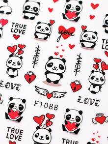 Ziua Îndrăgostiților unghii autocolante romantice drăguț Panda dragoste design decalcomanii Festival decorare artă slider DIY manichiură accesorii instrument