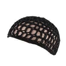 1 pieza de redecilla elástica y transpirable de malla de ganchillo para mujer, estilo de pañuelo de cabeza tejido, gorro para cubrir el cabello para dormir - Multicolor - Ver 6