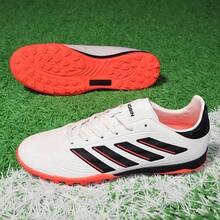 1双足球鞋/足球鞋，可拆卸鞋钉，适用于训练、室外人造草坪、室内场地，专业团队运动鞋，系带设计，防滑橡胶鞋底，轻便高性能设计，顶级足球鞋 - 米色 - 查看 7