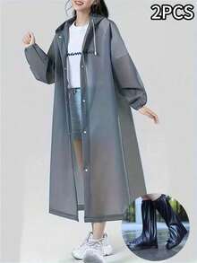 半件装便捷时尚雨衣，适合户外骑行、徒步、钓鱼、校园活动、旅行，男女通用带帽雨衣，防风、防水、速干、透气，弹性袖口，易于穿脱携带，户外必备，圣诞礼物保暖，闺蜜节、送给小狗、嘉年华、派对装饰