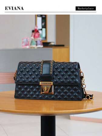 High-End Fashion Women's Chain Shoulder Bag, 2025 Autumn/Winter New Quilted Stitching Structured Mini Bag, Luxurious Versatile Commuter Chic Crossbody Bag