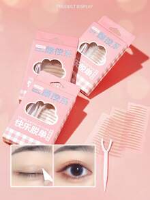 OEIEZ 90片装免胶隐形双眼皮贴，2026新款眼皮贴，适用于单眼皮或内双，防水隐形双眼皮贴，天然纤维蕾丝眼皮提拉贴，打造自然妆容（S+M+L），无需手术即可瞬间提拉眼部，适合不对称或单眼皮，赠品，旅行，平价好物，旅行必备 - 彩色 - 查看 1