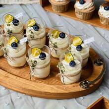 10/50pcs 3oz Dessert Cups, Tiramisu Cups, Dessert Cups, Clear Plastic Parfait Cups, Round Appetizer Cups For Fruit, Pudding, Mousse, Ice Cream, Party, Wedding, Valentine's Day, New Year - Transparent - View 6