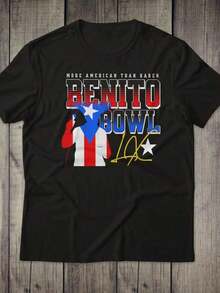 1Pcs,2026,Benito Bowl Here For The Benito Bowl Show Benito Bowl 2026 Shirt Half Time Show Football Party Game,Vintage Summer Tops For Women - 黑6 - 查看 1