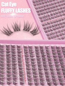 This Set Of 352 Clusters Of Segmented False Eyelashes Features 32 Rows Of Large-Capacity, Realistic, Voluminous, And Effortlessly Styled Lashes. Each Set Comes With An Application Kit. Suitable For Enhancing Lash Length And Eye Size, These Eyelashes Are Perfect For Everyday Wear, Parties, Stage Performances, And Travel. Portable And Comfortable, They Are An Essential Choice For Christmas And Halloween Makeup. (Clustered Lashes, Lash Tufts, Single Lashes, False Eyelashes) - màu đen - Xem 4