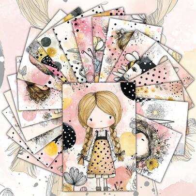 20Pcs Abstract Fairy Tale Floral Animal Postcards Without Envelope, Suitable For Wall Decor, Craft Enthusiasts, Scrapbook Lovers, Season Present, Greeting Cards, Holiday Wishes And Gifts