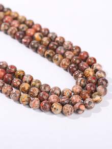 15-Inch Strand Of 4/6/8/10/12mm Natural Red Leopard Skin Stone Round Beads, Healing Stones With Spiritual Protection And Courage, Emotional Stability, Suitable For DIY Jewelry Making, Bracelets, Necklaces, And Natural Stone Handmade Jewelry Accessories - Multicolor - View 6