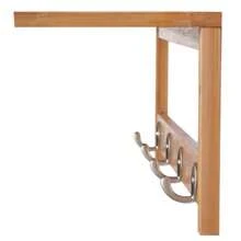 Wall-Mounted Coat Rack With Hooks, Space-Saving, 5 Kg Load Capacity, 50 X 16 X 17.5 Cm, Natural Wood - Original Bamboo Color - View 6